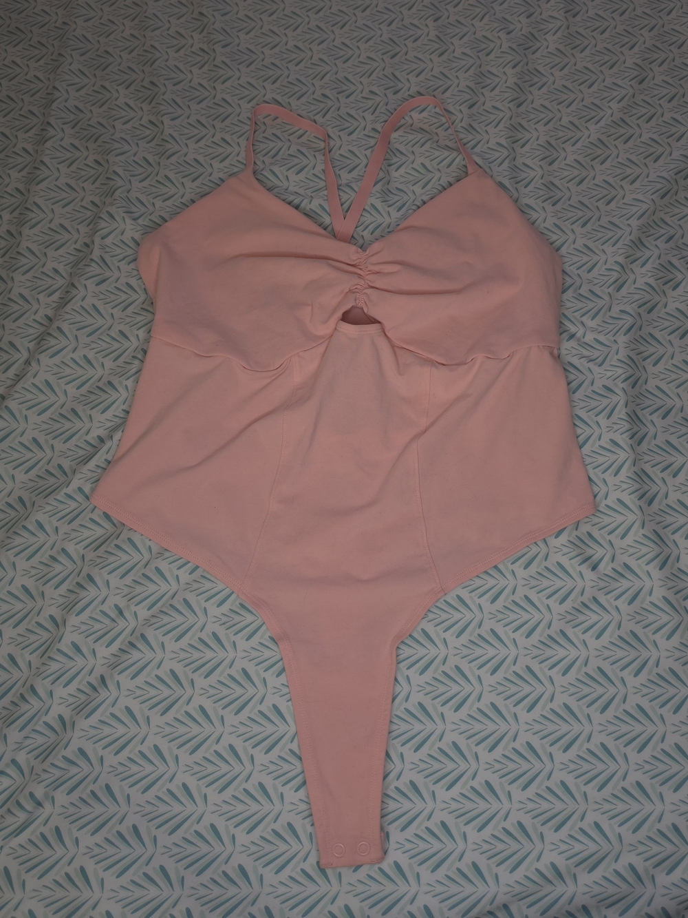 Pink Womens One-Piece Thong Bodysuit